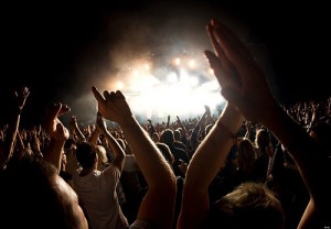 hands in a rock concert